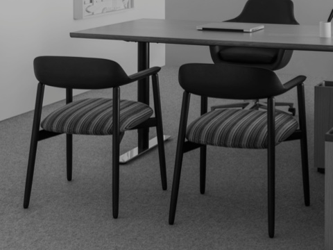 黑白图像 私有办公楼 高适配办公桌 皮革赛巴办公椅